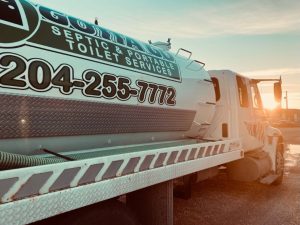Septic truck sunset