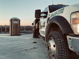 Truck and houses